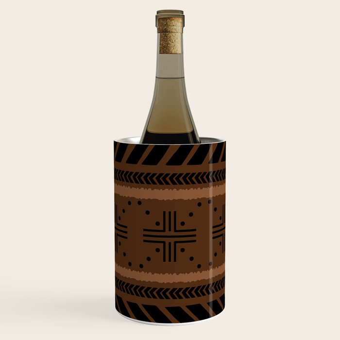Natural African Mud Cloth Pattern Wine Chiller Gallery Image 1