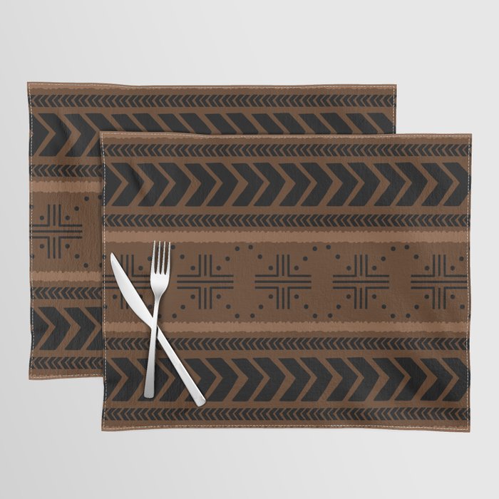 Natural African Mud Cloth Pattern Placemat Gallery Image 1