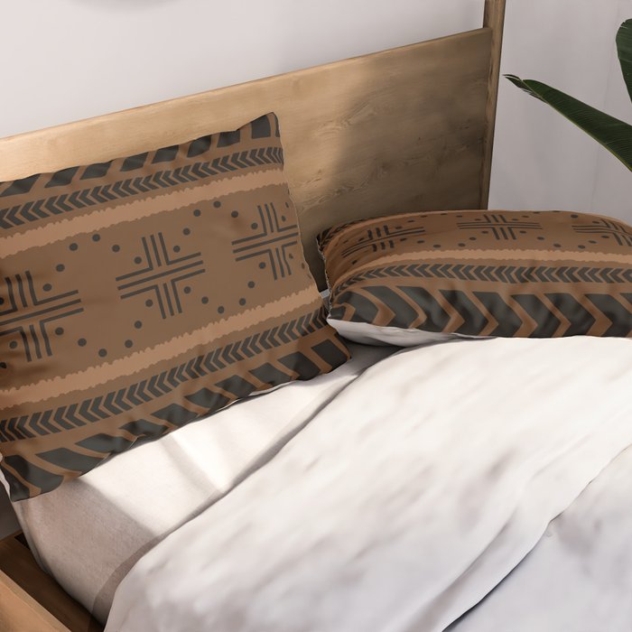 Natural African Mud Cloth Pattern Pillow Sham Gallery Image 2