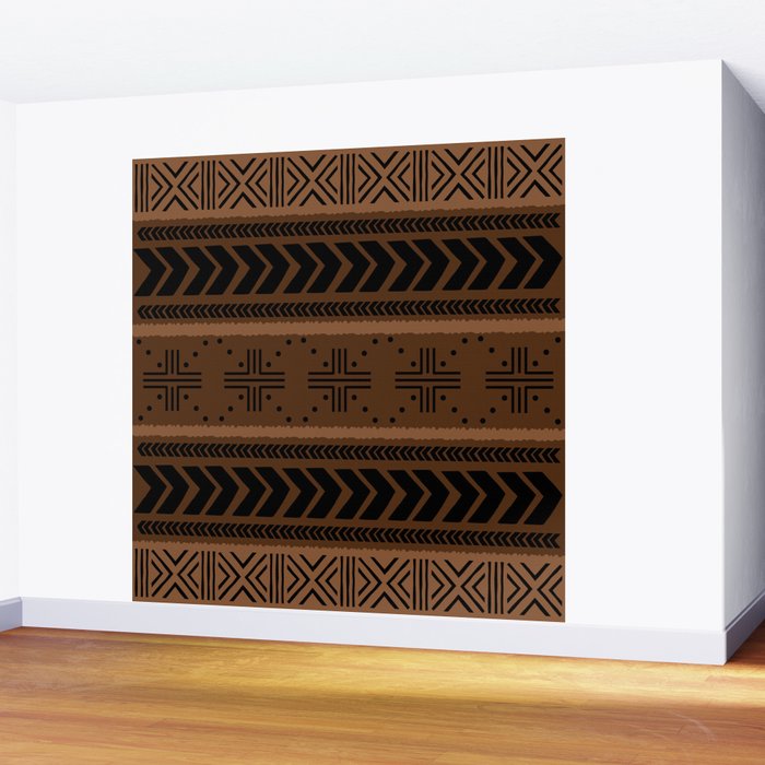 Natural African Mud Cloth Pattern Wall Mural Gallery Image 2