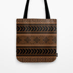 Natural African Mud Cloth Pattern Tote Bag Gallery Image 1
