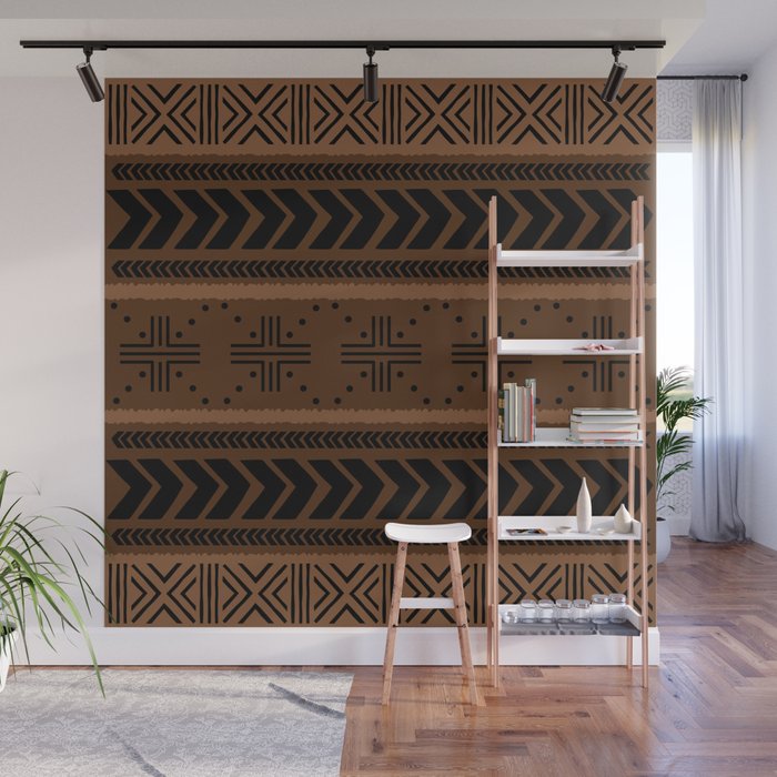 Natural African Mud Cloth Pattern Wall Mural Gallery Image 1