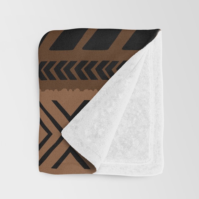 Natural African Mud Cloth Pattern Throw Blanket Gallery Image 3