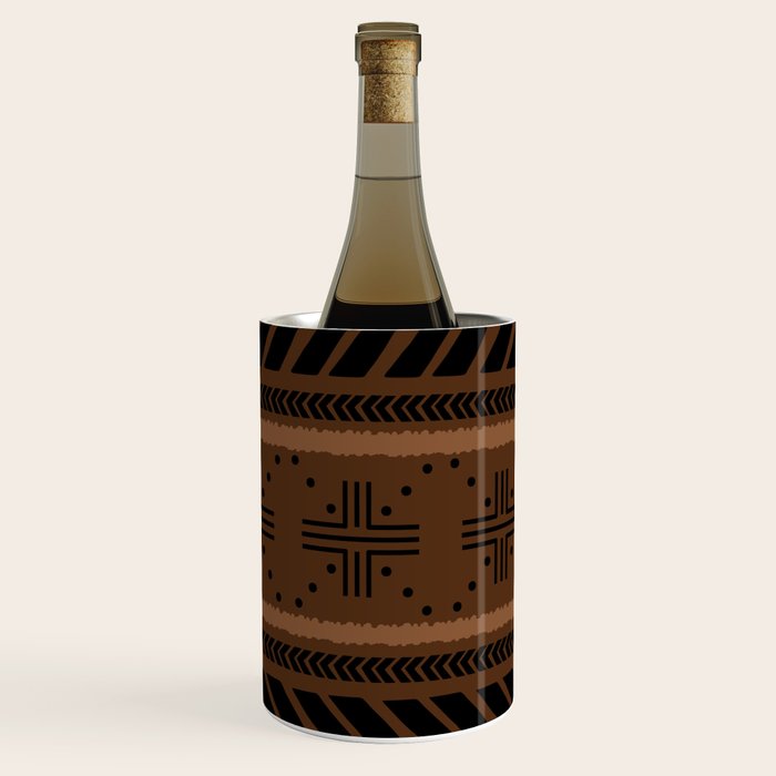 Natural African Mud Cloth Pattern Wine Chiller Gallery Image 3