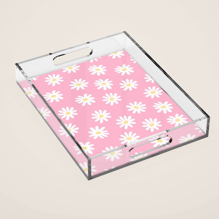 Pink Daisy Daydream Acrylic Tray Gallery Image 1
