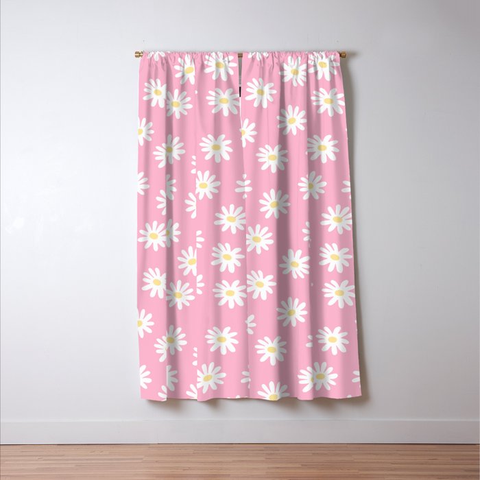 Pink Daisy Daydream Window Curtain Gallery Image 3