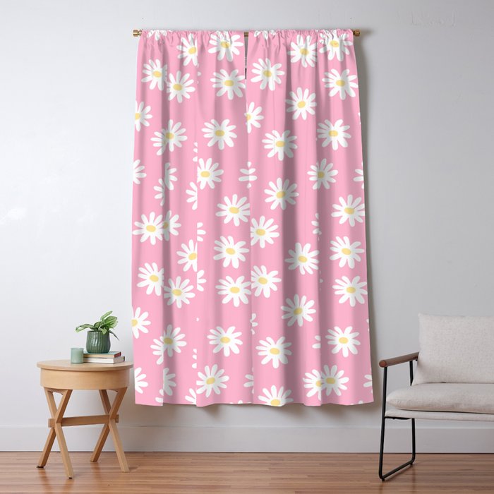 Pink Daisy Daydream Window Curtain Gallery Image 5