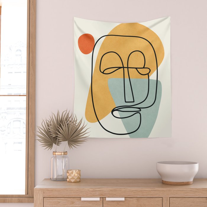 Abstract Face 18 Wall Tapestry Gallery Image 2