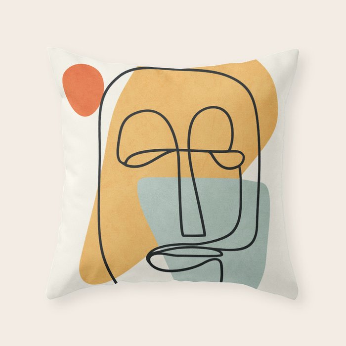 Abstract Face 18 Throw Pillow Gallery Image 1