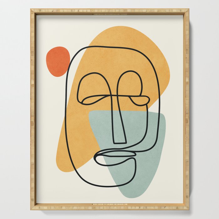 Abstract Face 18 Serving Tray Gallery Image 1