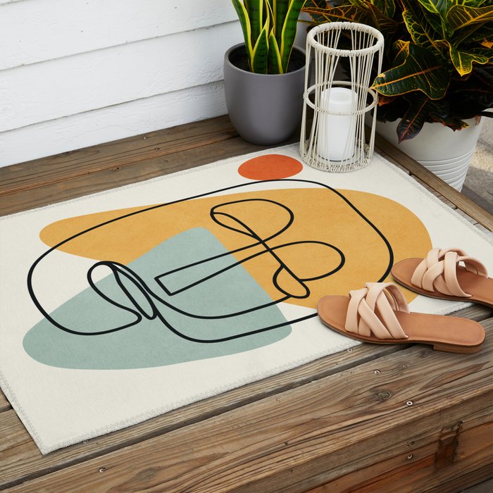 Abstract Face 18 Outdoor Rug Gallery Image 2