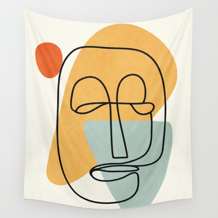 Abstract Face 18 Wall Tapestry Gallery Image 4
