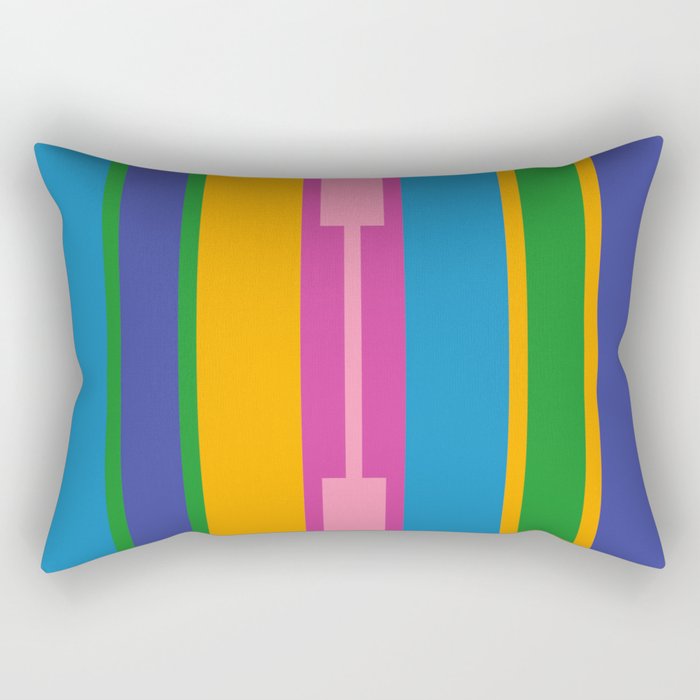 Colorful and Bold Geo Chain Geometric Color Block Stripes Vertical Pattern Rectangular Pillow Gallery Image 2