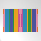 Colorful and Bold Geo Chain Geometric Color Block Stripes Vertical Pattern Welcome Mat Gallery Image 1