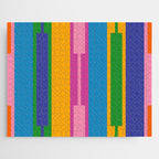 Colorful and Bold Geo Chain Geometric Color Block Stripes Vertical Pattern Jigsaw Puzzle Gallery Image 1
