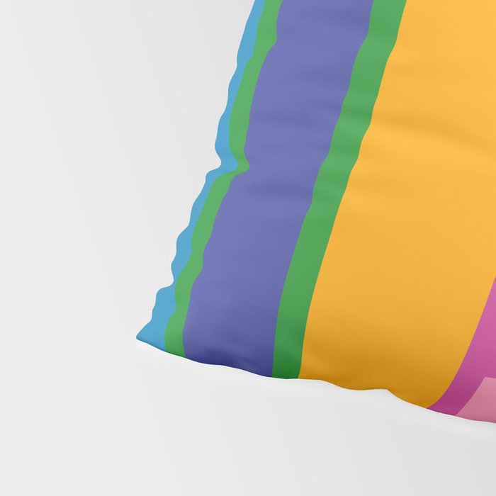 Colorful and Bold Geo Chain Geometric Color Block Stripes Vertical Pattern Pillow Sham Gallery Image 4