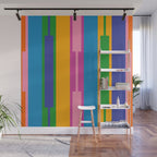 Colorful and Bold Geo Chain Geometric Color Block Stripes Vertical Pattern Wall Mural Gallery Image 1