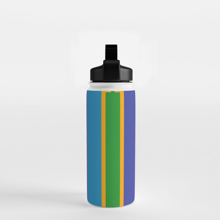 Colorful and Bold Geo Chain Geometric Color Block Stripes Vertical Pattern Water Bottle Gallery Image 2