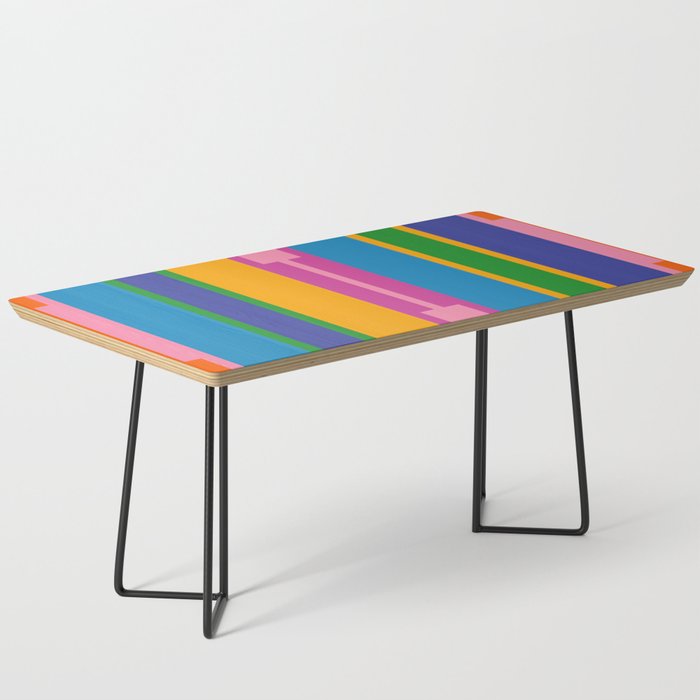 Colorful and Bold Geo Chain Geometric Color Block Stripes Vertical Pattern Coffee Table Gallery Image 1