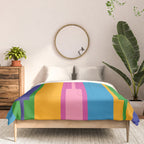 Colorful and Bold Geo Chain Geometric Color Block Stripes Vertical Pattern Comforter Gallery Image 3