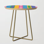 Colorful and Bold Geo Chain Geometric Color Block Stripes Vertical Pattern Side Table Gallery Image 1