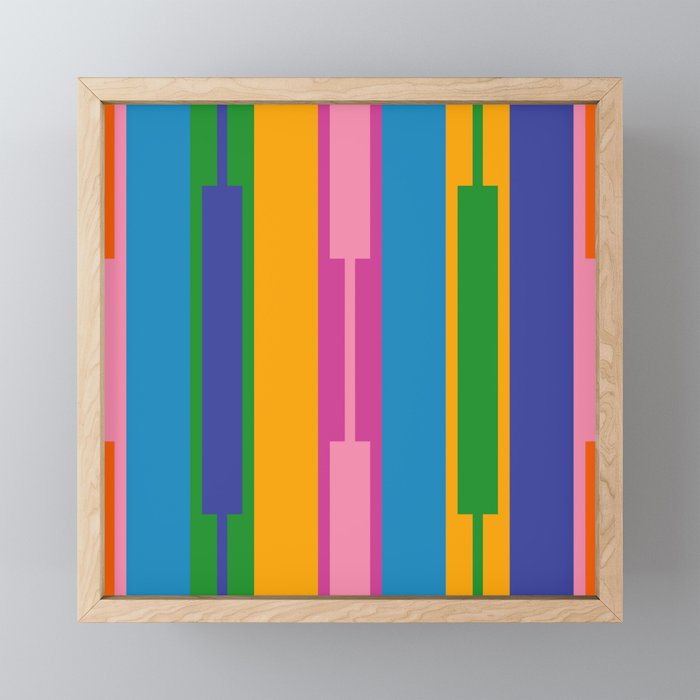 Colorful and Bold Geo Chain Geometric Color Block Stripes Vertical Pattern Mini Art Print Gallery Image 1