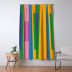 Colorful and Bold Geo Chain Geometric Color Block Stripes Vertical Pattern Window Curtain Gallery Image 5