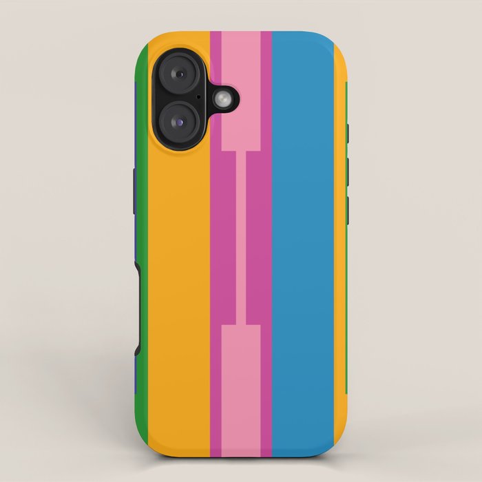 Colorful and Bold Geo Chain Geometric Color Block Stripes Vertical Pattern iPhone Case Gallery Image 1