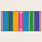 Colorful and Bold Geo Chain Geometric Color Block Stripes Vertical Pattern Desk Mat Gallery Image 3
