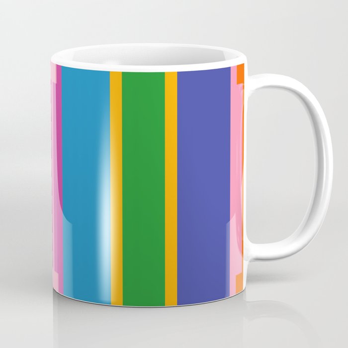 Colorful and Bold Geo Chain Geometric Color Block Stripes Vertical Pattern Coffee Mug Gallery Image 1
