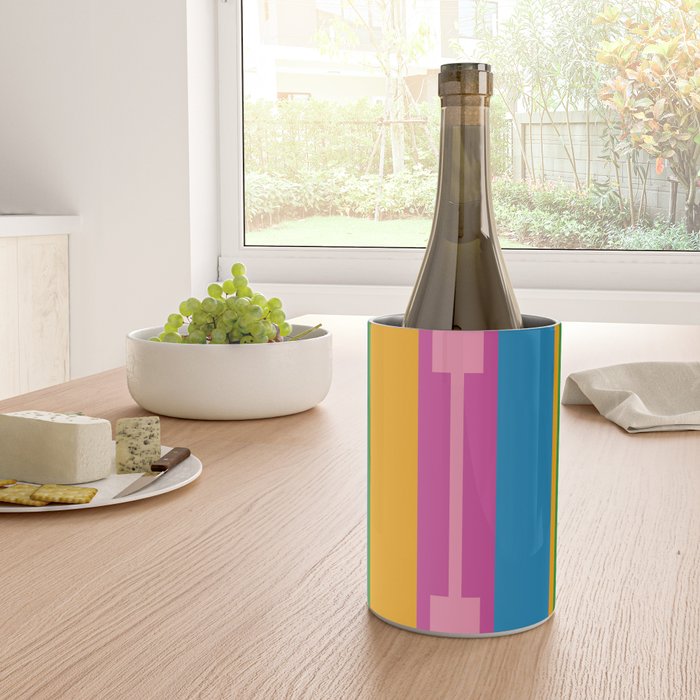 Colorful and Bold Geo Chain Geometric Color Block Stripes Vertical Pattern Wine Chiller Gallery Image 4