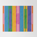 Colorful and Bold Geo Chain Geometric Color Block Stripes Vertical Pattern Throw Blanket Gallery Image 2