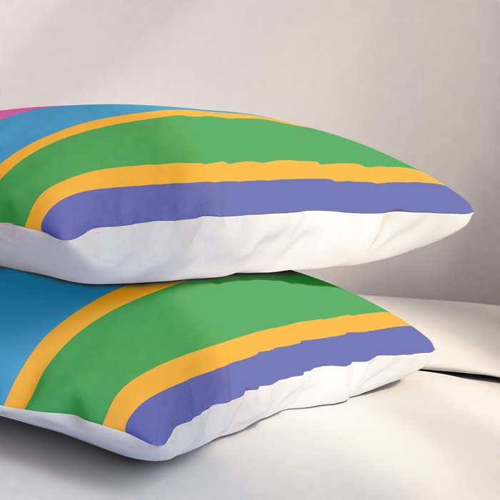 Colorful and Bold Geo Chain Geometric Color Block Stripes Vertical Pattern Pillow Sham Gallery Image 3