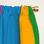 Colorful and Bold Geo Chain Geometric Color Block Stripes Vertical Pattern Window Curtain Gallery Image 2