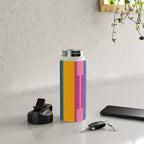 Colorful and Bold Geo Chain Geometric Color Block Stripes Vertical Pattern Water Bottle Gallery Image 4