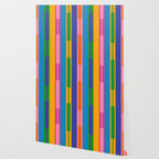Colorful and Bold Geo Chain Geometric Color Block Stripes Vertical Pattern Wallpaper Gallery Image 2