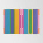 Colorful and Bold Geo Chain Geometric Color Block Stripes Vertical Pattern Rug Gallery Image 2