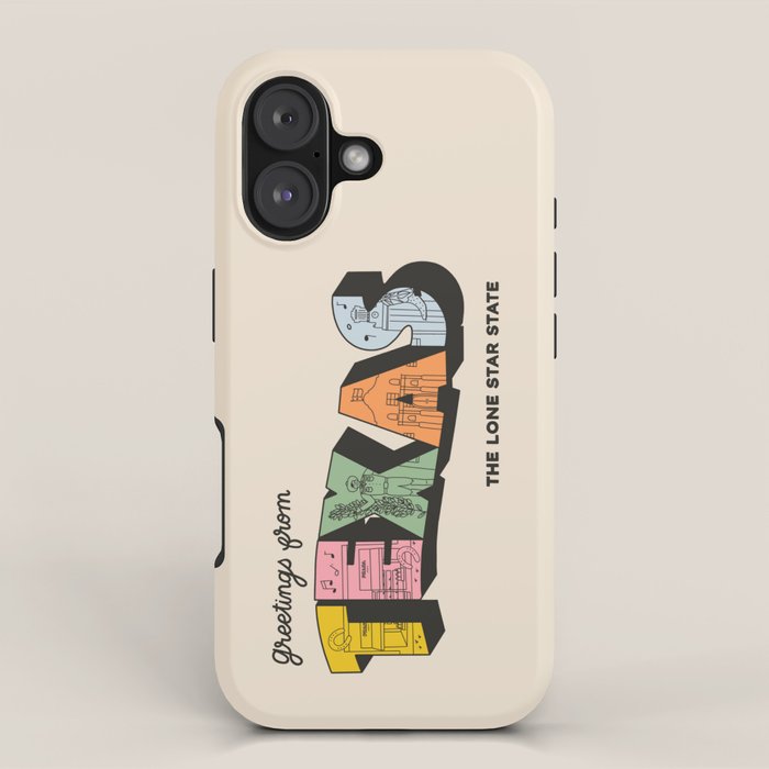 Greetings From Texas - Beige iPhone Case Gallery Image 1