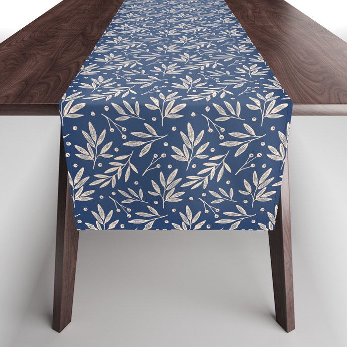 Botanic Pattern - Navy Table Runner Gallery Image 1
