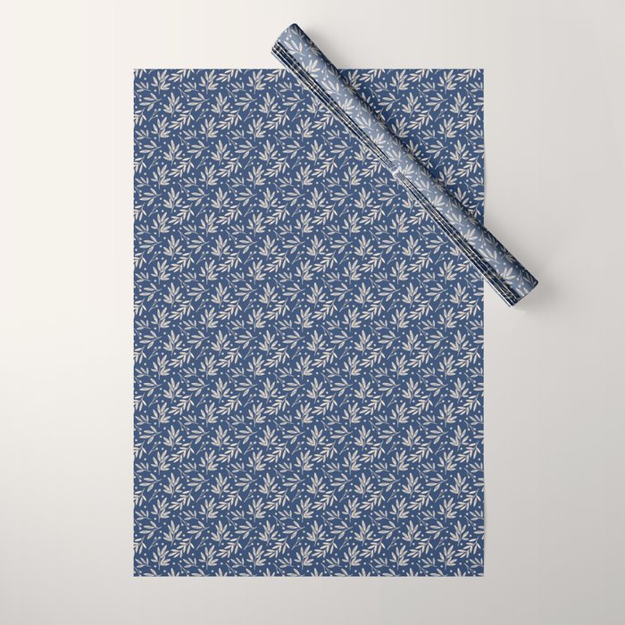 Botanic Pattern - Navy Wrapping Paper Gallery Image 1