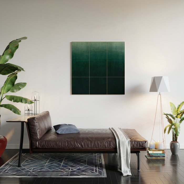 Ombre Emerald Wood Wall Art Gallery Image 2