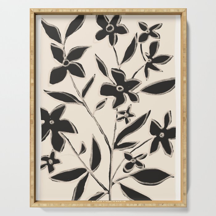 Abstract Minimal Flowers 16 Serving Tray Gallery Image 1
