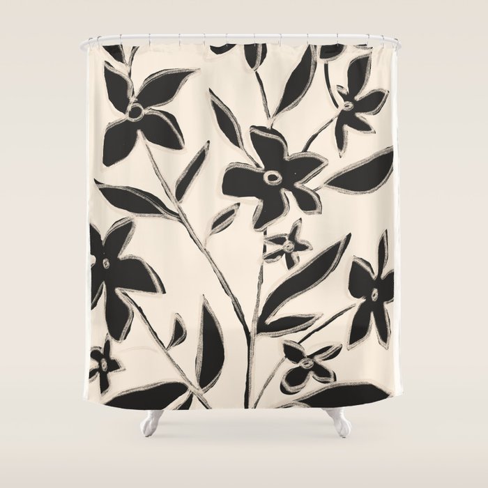 Abstract Minimal Flowers 16 Shower Curtain Gallery Image 1