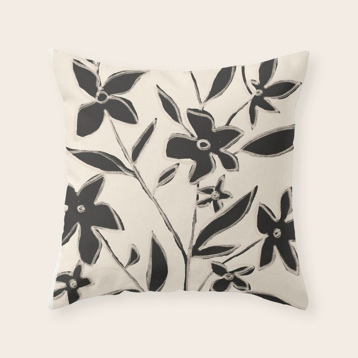 Abstract Minimal Flowers 16 Throw Pillow Gallery Image 1