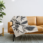 Abstract Minimal Flowers 16 Throw Blanket Gallery Image 1