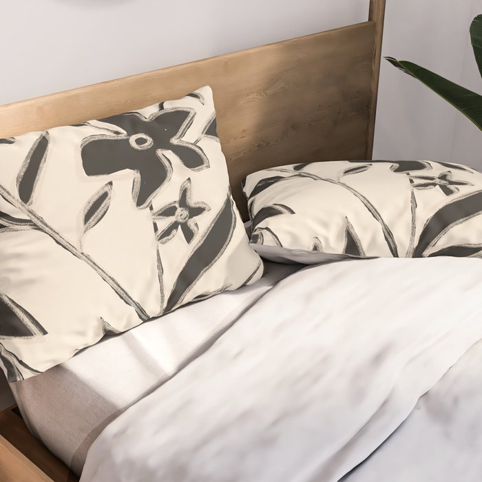 Abstract Minimal Flowers 16 Pillow Sham Gallery Image 2