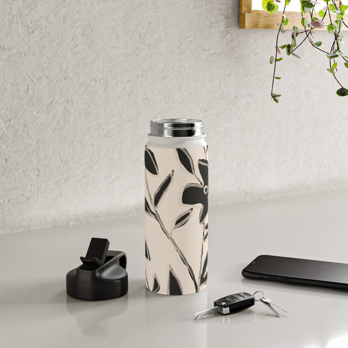 Abstract Minimal Flowers 16 Water Bottle Gallery Image 4