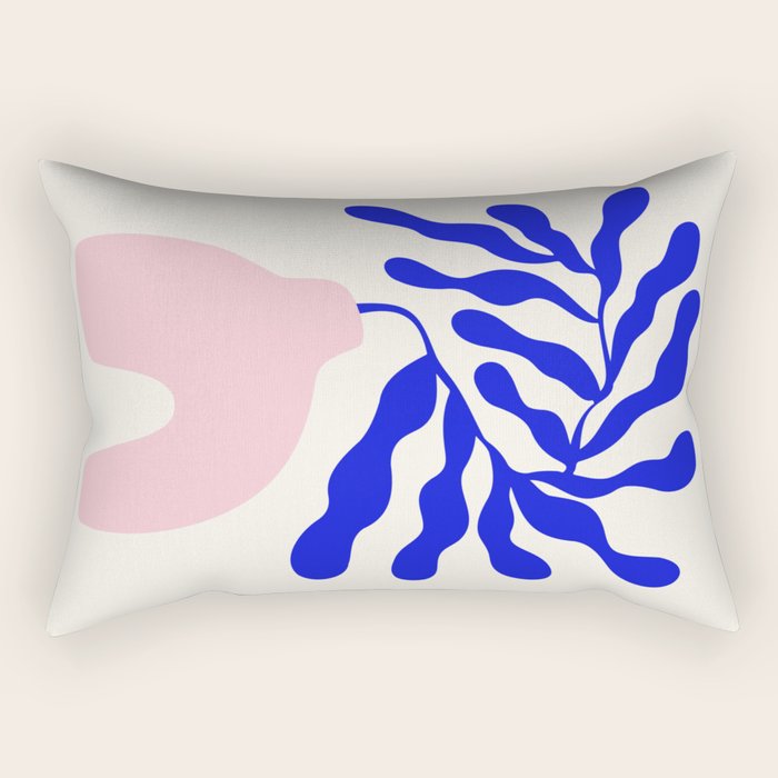 Blue Matisse Ferns II Rectangular Pillow Gallery Image 1