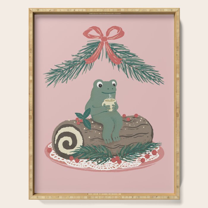 Frog on a Log with a Nog Serving Tray Gallery Image 1