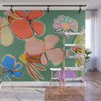 VINTAGE GARDEN GREEN Wall Mural Gallery Image 1